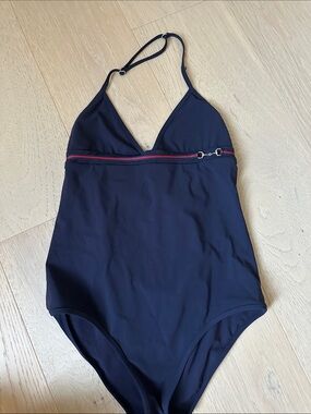 Gucci Black One-Piece Kids Swim with Red Trim